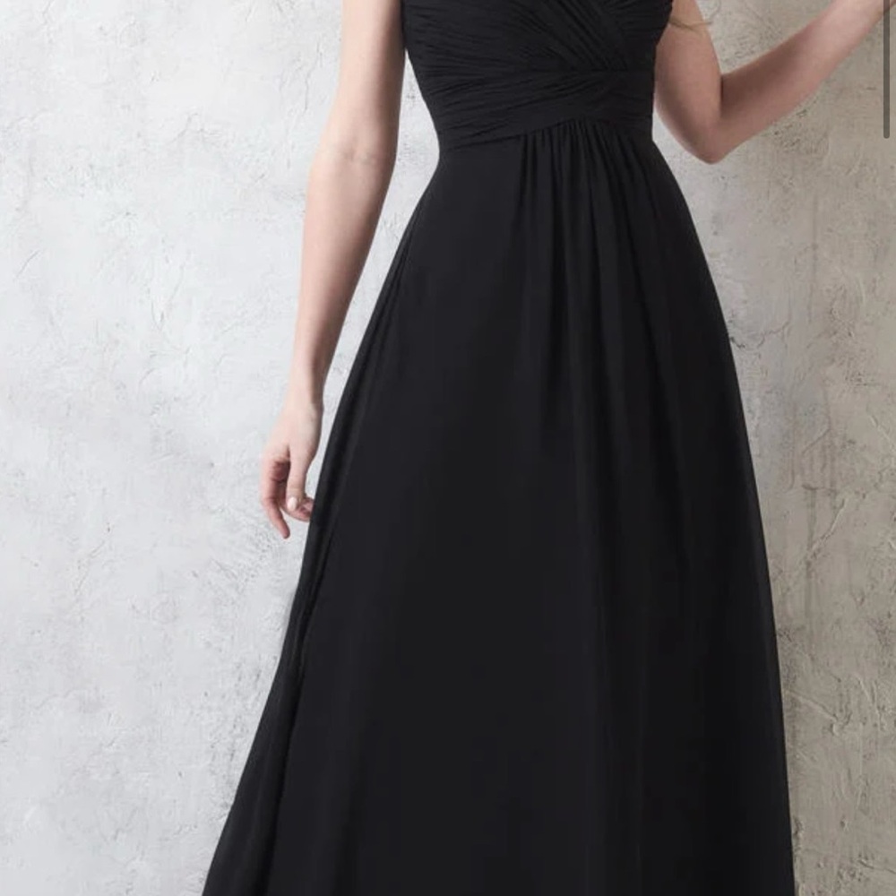 Navy Blue Christina Wu Chiffon with Lace Straps Formal Dress